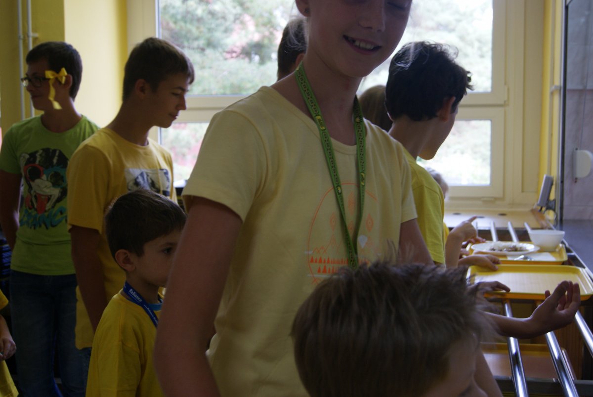 Společný oběd 1. a 8. ročníku